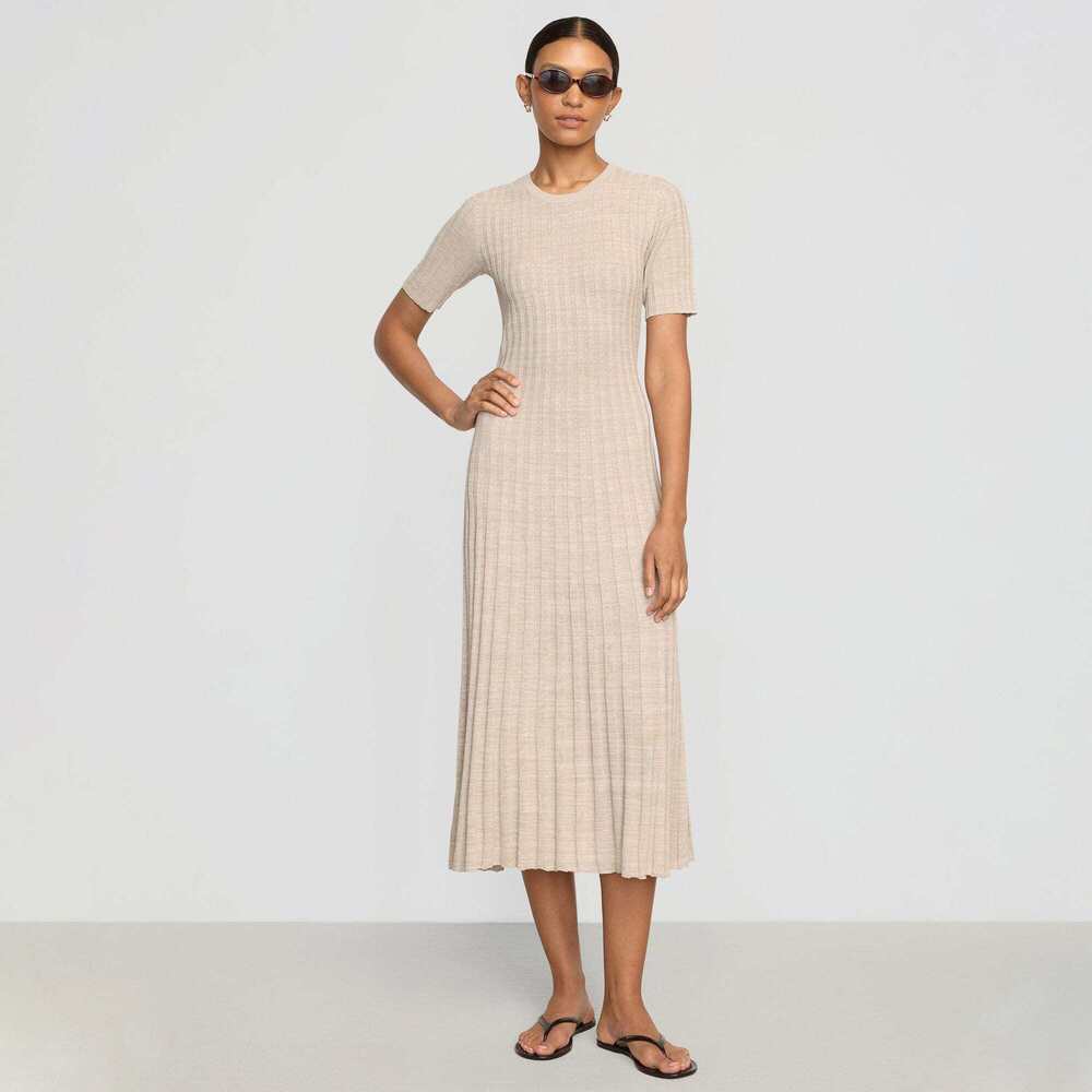 Modern Citizen Fena Wide-Ribbed Sweater Dress Size MNatural / M